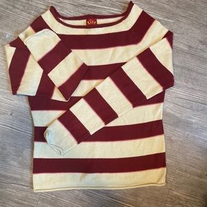 Vintage Red and Cream Striped Sweater